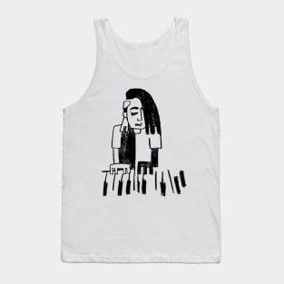 Girl playing piano keyboard Tank Top